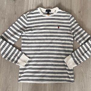 Polo by Ralph Lauren Black and White Striped Crewneck